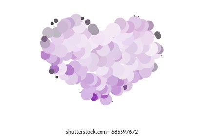 Light Purple vector red banner with set of circles, dots. Donuts Background. Creative Design Template. Technological halftone illustration.