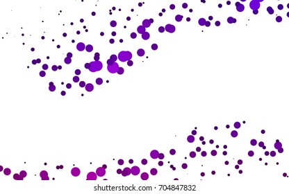 Light Purple vector red banner with set of circles, dots. Donuts Background. Creative Design Template. Technological halftone illustration.