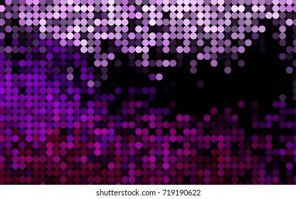 Light Purple vector red banner with set of circles, dots. Donuts Background. Creative Design Template. Technological halftone illustration.