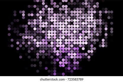 Light Purple vector red banner with set of circles, dots. Donuts Background. Creative Design Template. Technological halftone illustration.