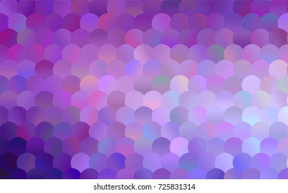 Light Purple vector red banner with set of circles, dots. Donuts Background. Creative Design Template. Technological halftone illustration.