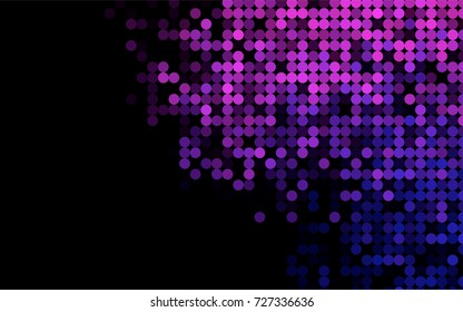 Light Purple vector red banner with set of circles, dots. Donuts Background. Creative Design Template. Technological halftone illustration.