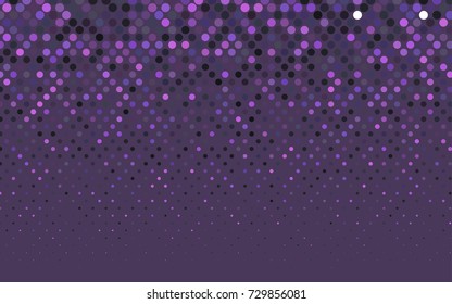 Light Purple vector red banner with set of circles, dots. Donuts Background. Creative Design Template. Technological halftone illustration.