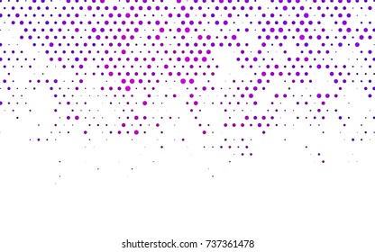 Light Purple vector red banner with set of circles, dots. Donuts Background. Creative Design Template. Technological halftone illustration.