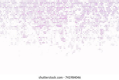 Light Purple vector red banner with set of circles, dots. Donuts Background. Creative Design Template. Technological halftone illustration.