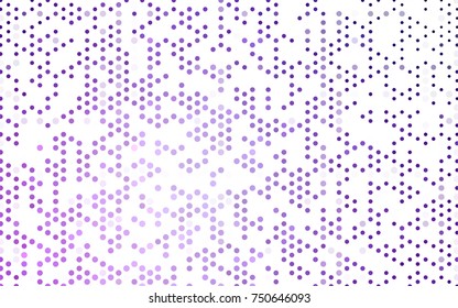 Light Purple vector red banner with set of circles, dots. Donuts Background. Creative Design Template. Technological halftone illustration.