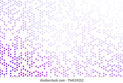 Light Purple vector red banner with set of circles, dots. Donuts Background. Creative Design Template. Technological halftone illustration.