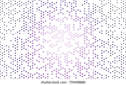 Light Purple vector red banner with set of circles, dots. Donuts Background. Creative Design Template. Technological halftone illustration.