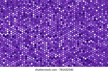 Light Purple vector red banner with set of circles, dots. Donuts Background. Creative Design Template. Technological halftone illustration.