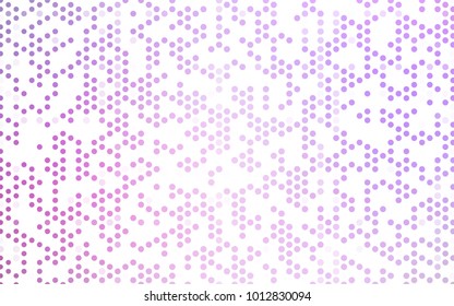 Light Purple vector red pattern of geometric circles, shapes. Colorful mosaic banner. Geometric background with colored disks.