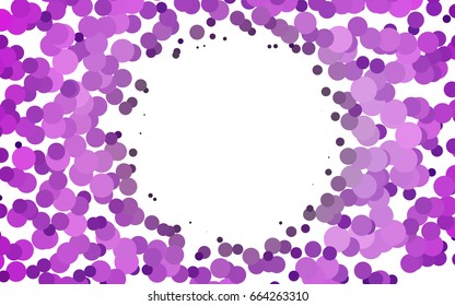 Light Purple vector red pattern of geometric circles, shapes. Colorful mosaic banner. Geometric background with colored disks.