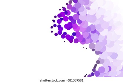 Light Purple vector red pattern of geometric circles, shapes. Colorful mosaic banner. Geometric background with colored disks.