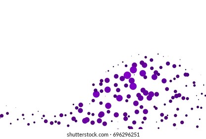 Light Purple vector red pattern of geometric circles, shapes. Colorful mosaic banner. Geometric background with colored disks.