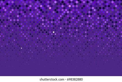 Light Purple vector red pattern of geometric circles, shapes. Colorful mosaic banner. Geometric background with colored disks.