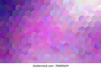 Light Purple vector red pattern of geometric circles, shapes. Colorful mosaic banner. Geometric background with colored disks.