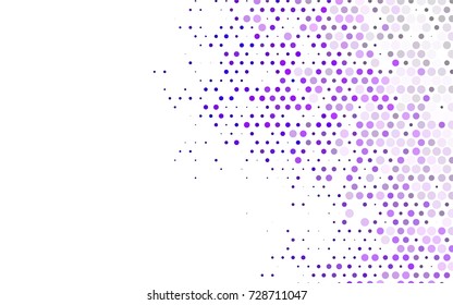 Light Purple vector red pattern of geometric circles, shapes. Colorful mosaic banner. Geometric background with colored disks.