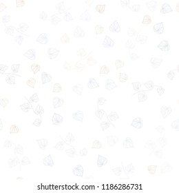 Light Purple vector seamless abstract background with leaves. Decorative illustration with doodles on abstract template. Design for textile, fabric, wallpapers.