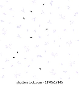 Light Purple vector seamless abstract design with leaves. Decorative illustration with doodles on abstract template. Design for textile, fabric, wallpapers.