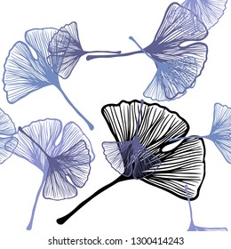 Light Purple vector seamless abstract design with leaves. Shining colored illustration with leaves in doodle style. Template for business cards, websites.