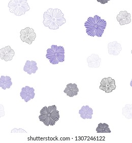 Light Purple vector seamless abstract pattern with flowers. Modern abstract illustration with flowers. Pattern for trendy fabric, wallpapers.