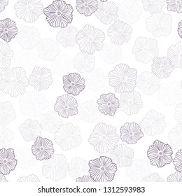 Light Purple vector seamless abstract background with flowers. Brand new colored illustration with flowers. Texture for window blinds, curtains.
