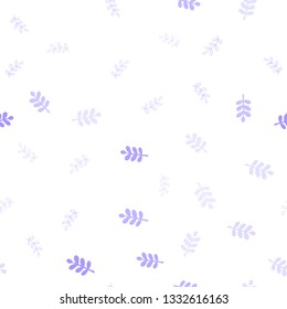 Light Purple vector seamless abstract background with leaves. Doodle illustration of leaves in Origami style with gradient. Template for business cards, websites.