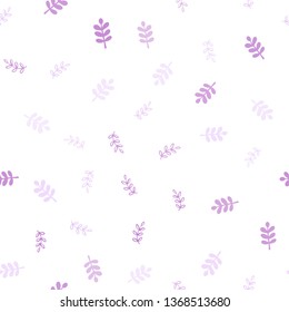 Light Purple vector seamless abstract background with leaves. leaves on blurred abstract background with gradient. Pattern for design of fabric, wallpapers.