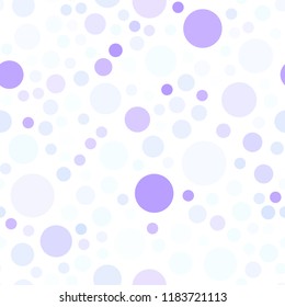 Light Purple vector seamless backdrop with dots. Illustration with set of shining colorful abstract circles. Completely new template for your brand book.