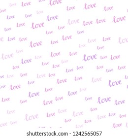 Light Purple vector seamless backdrop with phrase LOVE YOU. Colorful illustration with quote LOVE YOU in celebration style. Design for wallpaper, fabric makers.