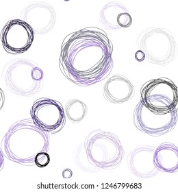 Light Purple vector seamless backdrop with dots. Abstract illustration with colored bubbles in nature style. Template for business cards, websites.