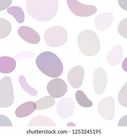 Light Purple vector seamless backdrop with dots, spots. Colorful illustration with blurred circles in nature style. Trendy design for wallpaper, fabric makers.