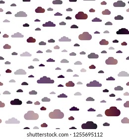 Light Purple vector seamless backdrop with cumulus. Colorful illustration with abstract clouds. Pattern for design of fabric, wallpapers.