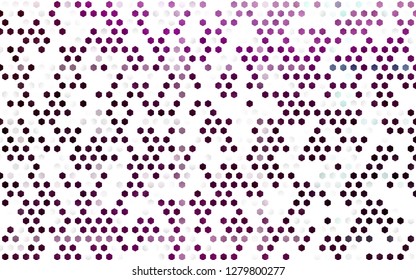 Light Purple vector seamless backdrop with hexagons. Glitter abstract illustration in hexagonal style. Template for business cards, websites.