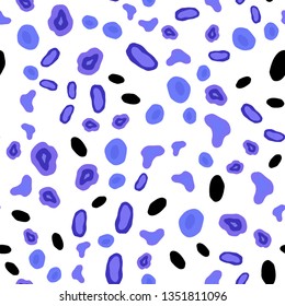 Light Purple vector seamless backdrop with dots. Glitter abstract illustration with blurred drops of rain. Design for textile, fabric, wallpapers.