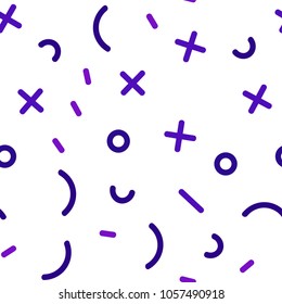 Light Purple vector seamless background with lines, ovals. Illustration with repetition of lines on white background. Template for business cards, websites.