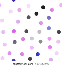 Light Purple vector seamless background with bubbles. Glitter abstract illustration with blurred drops of rain. New design for ad, poster, banner of your website.