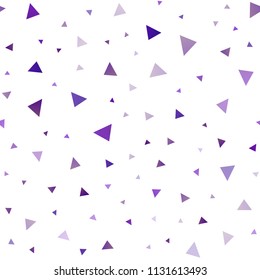 Light Purple vector seamless background with triangles. Decorative design in abstract style with triangles. Pattern can be used for websites.