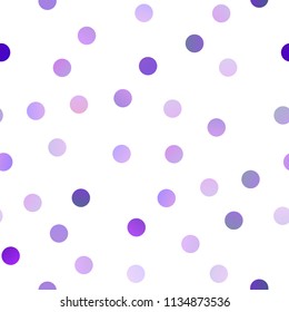 Light Purple vector seamless background with dots. Modern abstract illustration with colorful water drops. Beautiful design for your business natural advert.