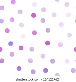 Light Purple vector seamless background with bubbles. Illustration with set of shining colorful abstract circles. Beautiful design for your business natural advert.