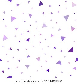 Light Purple vector seamless background with triangles. Triangles on abstract background with colorful gradient. Modern template for your landing page.