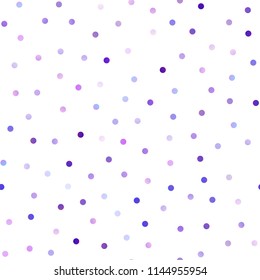 Light Purple vector seamless background with dots. Illustration with set of shining colorful abstract circles. Completely new template for your brand book.