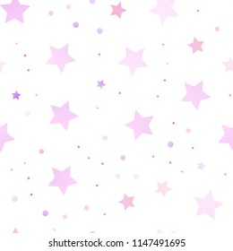 Light Purple vector seamless background with colored stars. Stars on blurred abstract background with gradient. Best design for your ad, poster, banner.