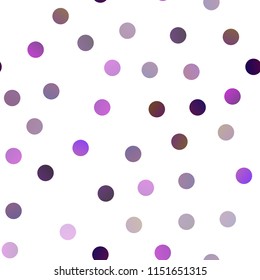 Light Purple vector seamless background with bubbles. Blurred decorative design in abstract style with bubbles. Pattern can be used as texture of water, rain drops.