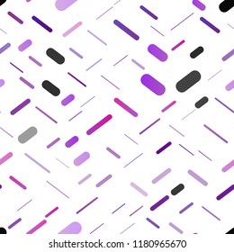 Light Purple vector seamless background with straight lines. Glitter abstract illustration with colored sticks. The pattern can be used as ads, poster, banner for commercial.