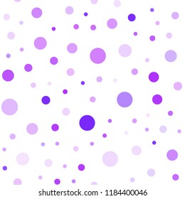 Light Purple vector seamless background with bubbles. Glitter abstract illustration with blurred drops of rain. Trendy design for wallpaper, fabric makers.