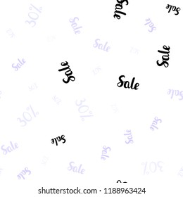 Light Purple vector seamless background with 30 % signs of sales. Shining colorful illustration with isolated selling prices. Design for business ads, commercials.