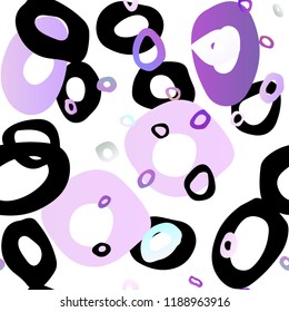 Light Purple vector seamless background with bubbles. Illustration with set of shining colorful abstract circles. Template for business cards, websites.