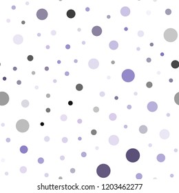 Light Purple vector seamless background with bubbles. Modern abstract illustration with colorful water drops. Template for business cards, websites.
