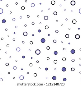 Light Purple vector seamless background with bubbles. Illustration with set of shining colorful abstract circles. Trendy design for wallpaper, fabric makers.