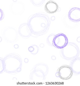 Light Purple vector seamless background with bubbles. Illustration with set of shining colorful abstract circles. Template for business cards, websites.
